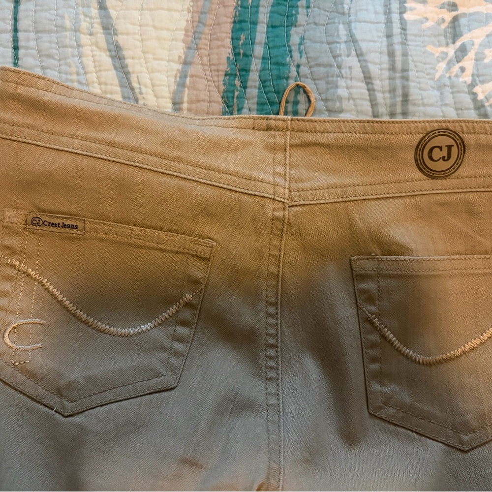Vintage Crest Tan Embroidered Flare Pants - Picture 5 of 14